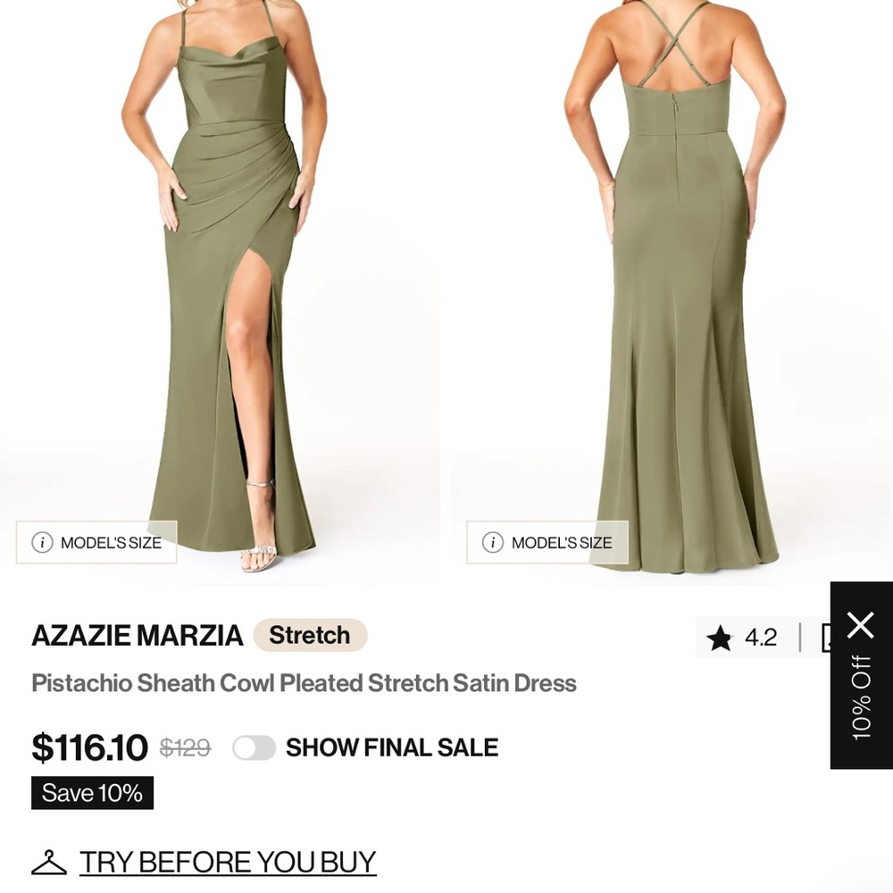 Azazie Green Backless Dress